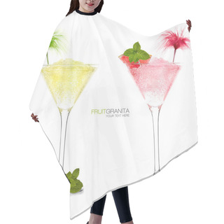 Personality  Two Exotic Cocktails Lemon And Grapefruit Granita Hair Cutting Cape