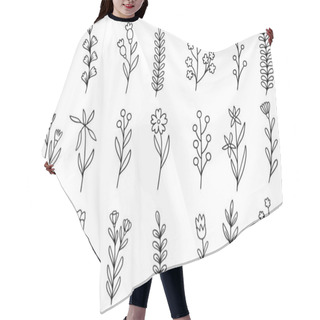 Personality  0086 Hand Drawn Flowers Doodle Hair Cutting Cape