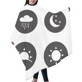 Personality  Time Of Day Black Silhouette Icons Hair Cutting Cape