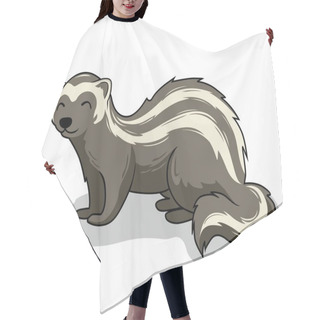 Personality  Zorilla Cartoon Isolated Striped Polecat Illustration Hair Cutting Cape