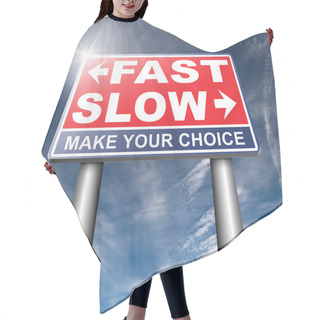 Personality  Fast Or Slow Road Sign Hair Cutting Cape