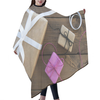 Personality  Three Gifts With Ribbon Hair Cutting Cape