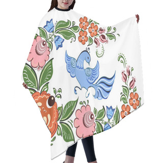 Personality  Flowers And Bird In Russian Traditional Gorodetsky Style Hair Cutting Cape