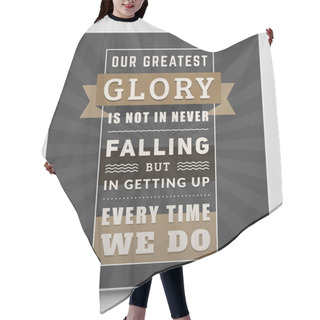 Personality  Vintage Inspirational And Motivational Quote Typographic Poster. Black And Brown Colors With Textured Background. Vector Quote Poster Mockup Template Hair Cutting Cape