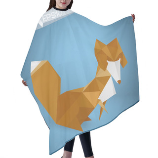 Personality  Vector Illustration Of Origami Fox. Hair Cutting Cape