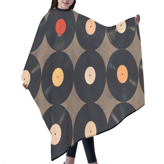 Personality  Top View Of Background Made From Vinyl Records Hair Cutting Cape