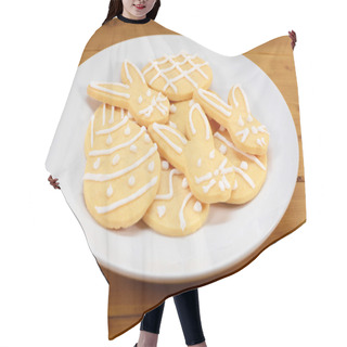 Personality  Plate Of Easter Cookies - Eggs And Bunnies  Hair Cutting Cape