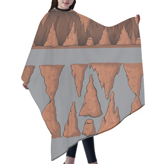 Personality  Seamless Cartoon Vector Cave Hair Cutting Cape
