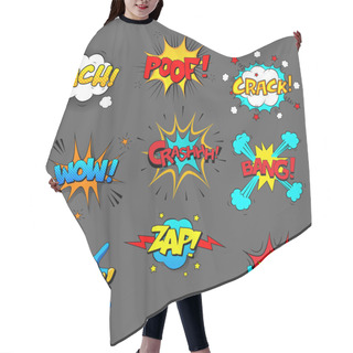 Personality  Comic Sound Effect Set Hair Cutting Cape