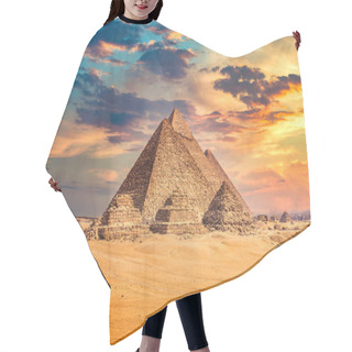 Personality  Egyptian Pyramids At Sunset Hair Cutting Cape