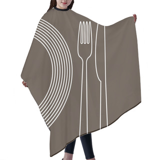 Personality  Plate, Knife And Fork Hair Cutting Cape