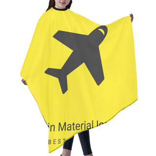 Personality  Airplane From Top View Minimal Bright Yellow Material Icon Hair Cutting Cape