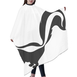 Personality  Skunk With Big Tail, Illustration, Vector On White Background. Hair Cutting Cape