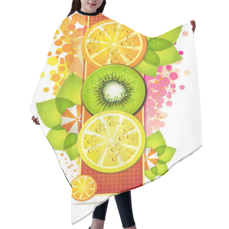 Personality  Banner With Fruits Slices Hair Cutting Cape