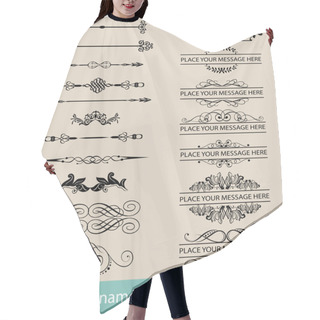 Personality  Calligraphic Design Elements And Frames Hair Cutting Cape