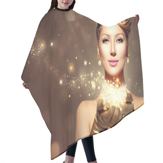 Personality  Retro Woman With Magic Stars Hair Cutting Cape