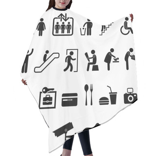 Personality  Public Sign Shopping Center Building Icon Symbol Hair Cutting Cape