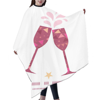 Personality  Vector Christmas Decorations Flags Toasting Wine Glasses Silhouettes Pattern Frame Hair Cutting Cape