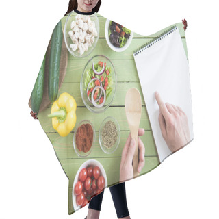 Personality  Person Cooking With Cookbook  Hair Cutting Cape