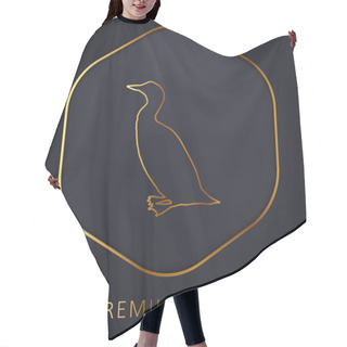 Personality  Bird Loon Shape Golden Line Premium Logo Or Icon Hair Cutting Cape