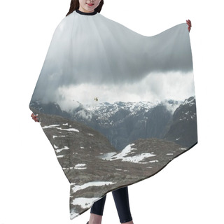 Personality  Helicopter In The Norwegian Mountains Hair Cutting Cape