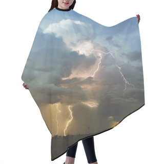 Personality  A Chaotic Thundercloud With Lightning Strikes Within Hair Cutting Cape