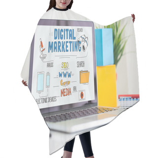 Personality  DIGITAL MARKETING Concept Hair Cutting Cape