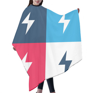 Personality  Bolt Blue And Red Four Color Minimal Icon Set Hair Cutting Cape