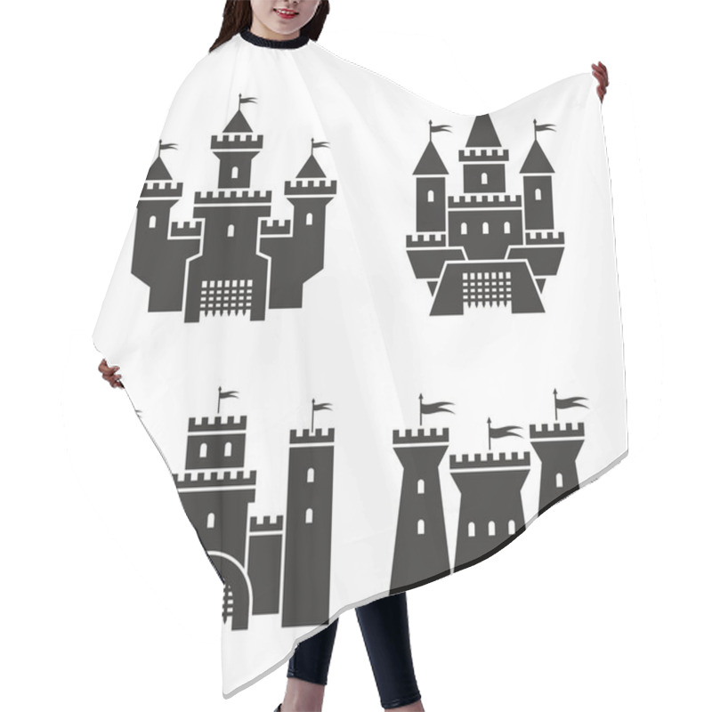Personality  Castle icons hair cutting cape