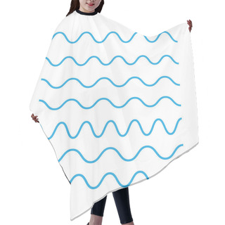 Personality  Waves Outline Icon, Modern Minimal Flat Design. Wave Thin Line S Hair Cutting Cape