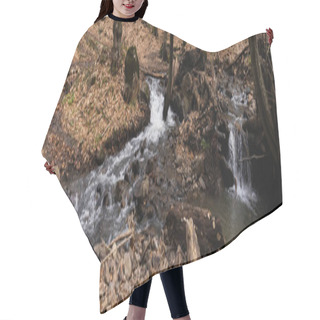 Personality  Mountain River And Stones In Forest In Autumn, Banner  Hair Cutting Cape
