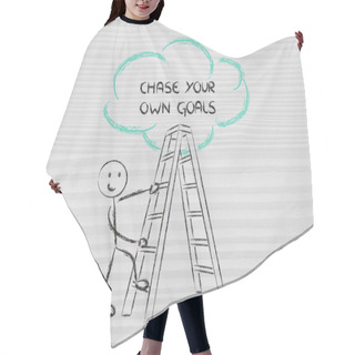 Personality  Funny Ladder Of Success Design With Motivational Writing Hair Cutting Cape