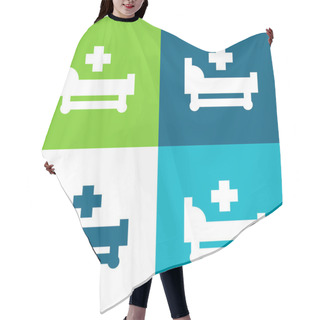 Personality  Bed Flat Four Color Minimal Icon Set Hair Cutting Cape