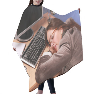 Personality  Businesswoman Asleep Hair Cutting Cape