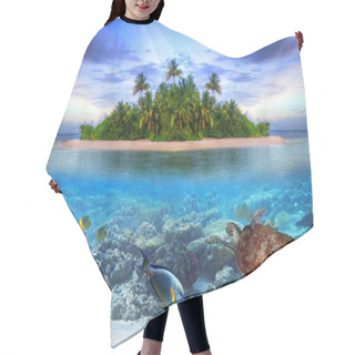 Personality  Tropical Island Of Maldives Hair Cutting Cape