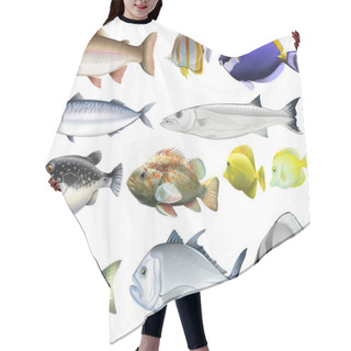 Personality  Different Kind Of Ocean Fish Hair Cutting Cape