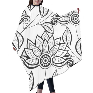 Personality  Seamless Monochrome Floral Pattern Hair Cutting Cape