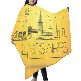 Personality  Buenos Aires Line Art Hair Cutting Cape