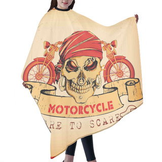 Personalise  Spooky Racer Motorcycle Hair Cutting Cape