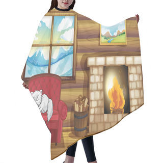 Personality  Sleepy Cat Rustic House Hair Cutting Cape