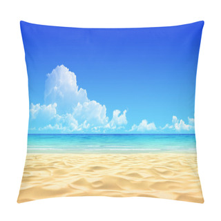 Personality  Empty Tropical Sand Beach Template. Pillow Covers