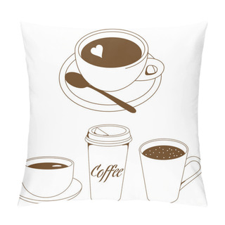 Personality  Cups Of Coffee Set Pillow Covers