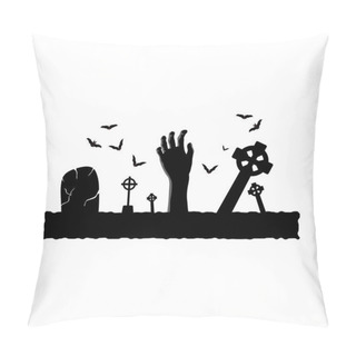 Personality  Happy Halloween Theme Greeting Card. Vector Illustration. Pillow Covers