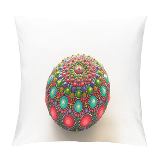 Personality  Beautiful Hand Painted Mandala On White Background, Isolated Pillow Covers