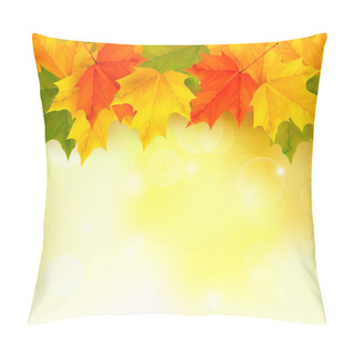 Personality  Autumn Background With Leaves Pillow Covers