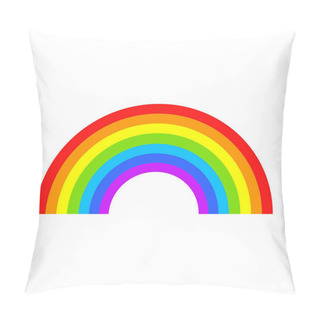 Personality  Colorful Rainbow. Summertime Weather Symbol. Vector Illustration Isolated On Blue Background. Pillow Covers