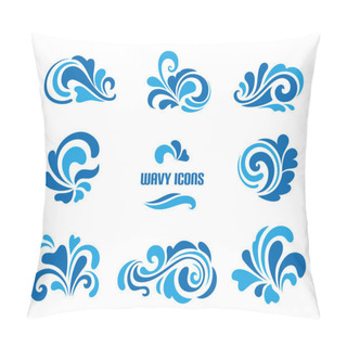 Personality  Wave Icon Set Pillow Covers