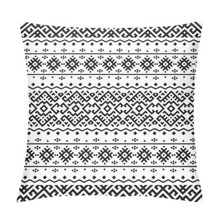 Personality  Ikat Aztec Ethnic Seamless Pattern Design In Black And White Color. Ethnic Illustration Vector Pillow Covers