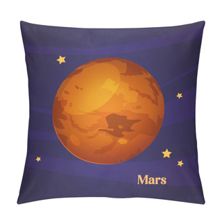 Personality  Colorful Cartoon Mars Planet. Pillow Covers