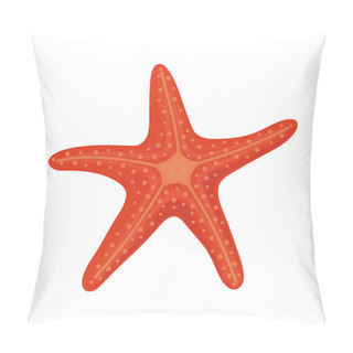 Personality  Red Starfish In Cartoon Style For Summer Design Elements Isolated On White Background Pillow Covers
